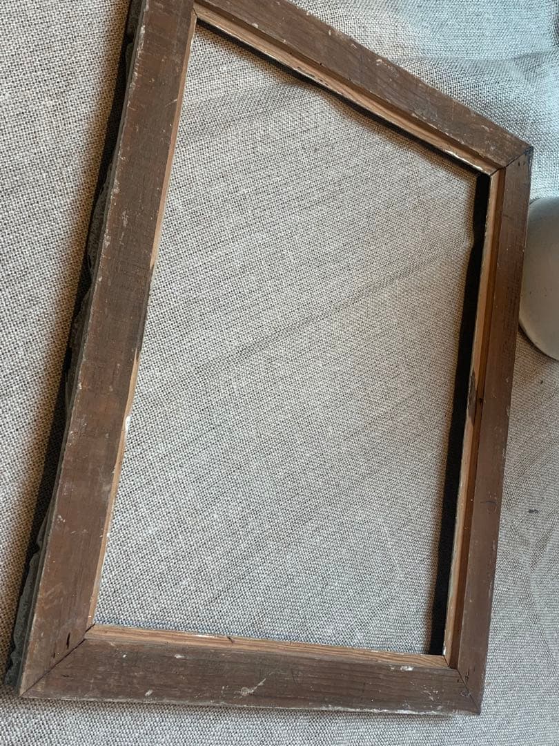 フランス 大型 アンティークフレーム 木彫 額縁 43x34cm