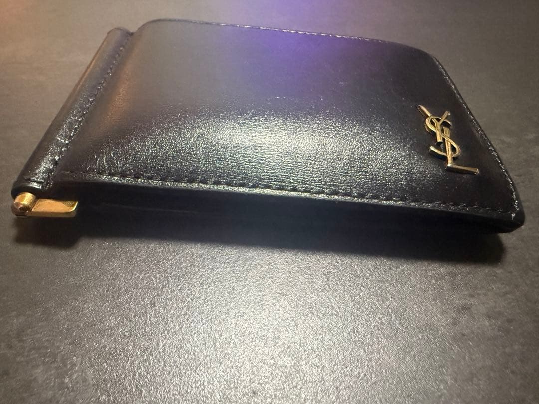 サンローラン タイニーカサンドラビルクリップウォレット BLACK