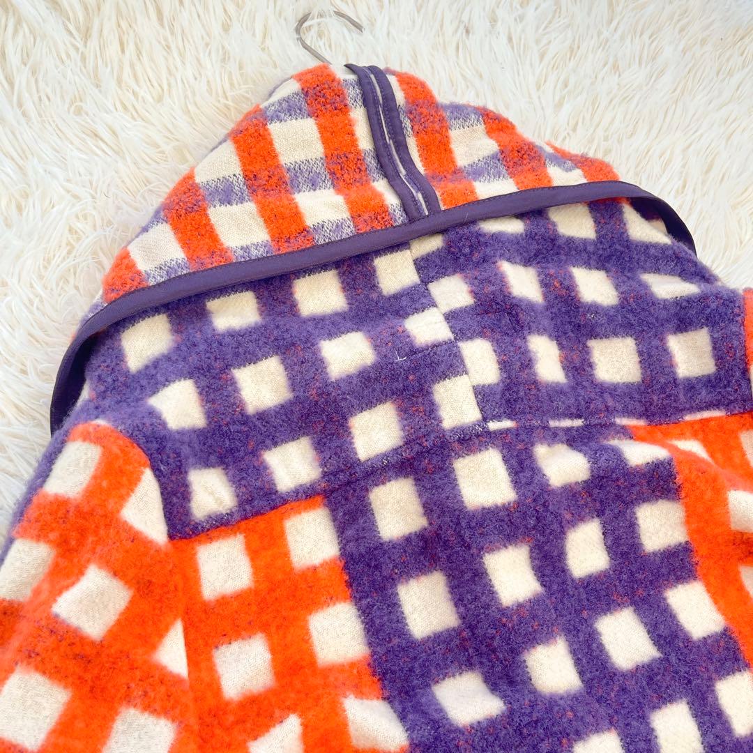 希少✨ ミントデザインズ ショールカラー ロングコート ガウン ギンガムチェック