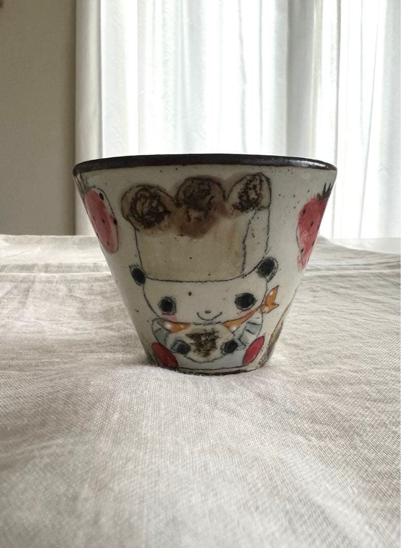 やまぐちあさこさんパンダとパンとイチゴ柄の器　可愛い小鉢