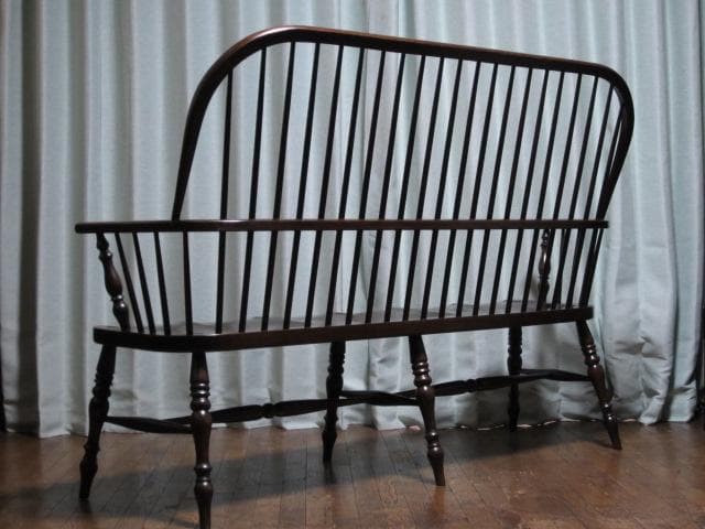 松本民芸家具 ミズメザクラ 楢 無垢材 513型 長ウィンザーチェアⅢ 3人掛け