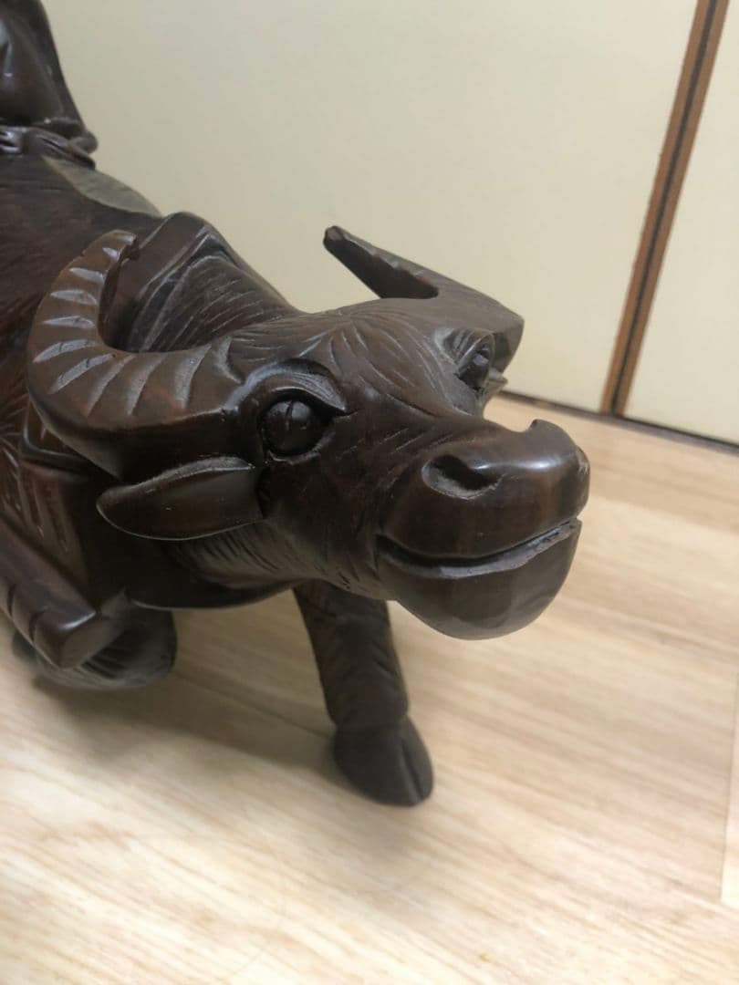 一本物手彫り布袋水牛