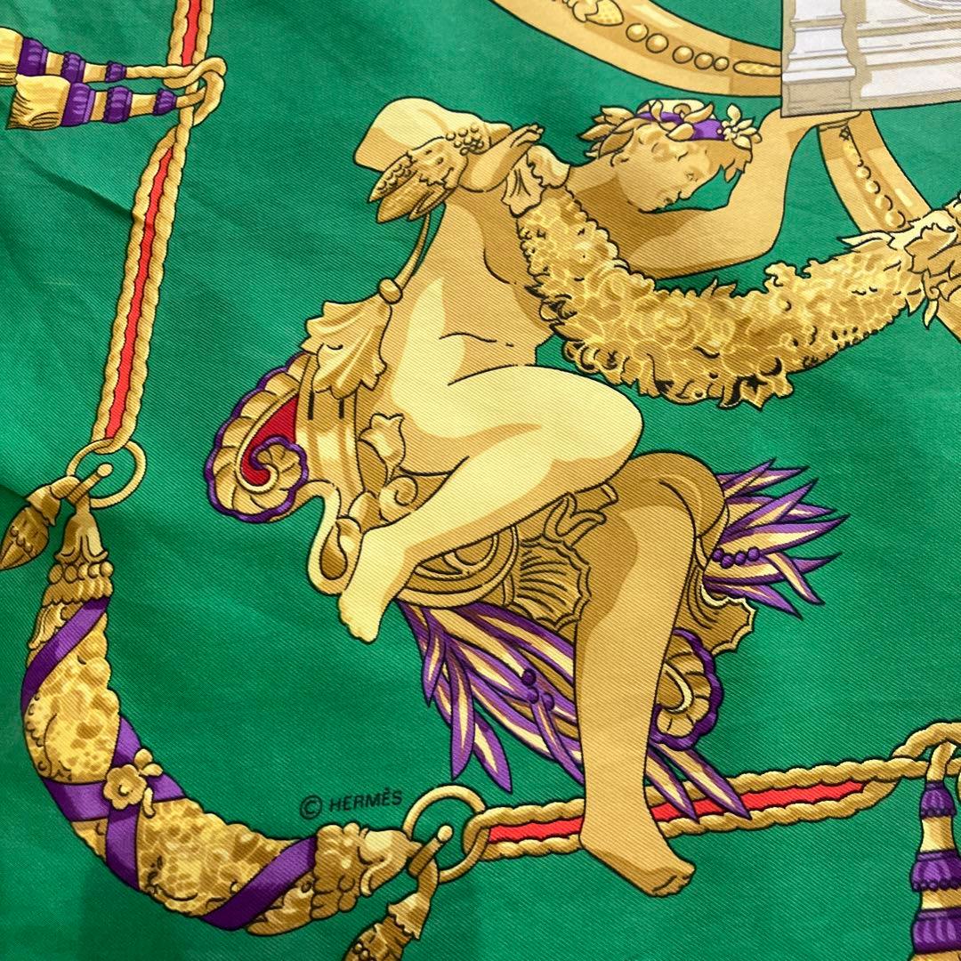 エルメス/カレ90/シャルル・ガルニエへの賛辞/HERMES/スカーフ/緑