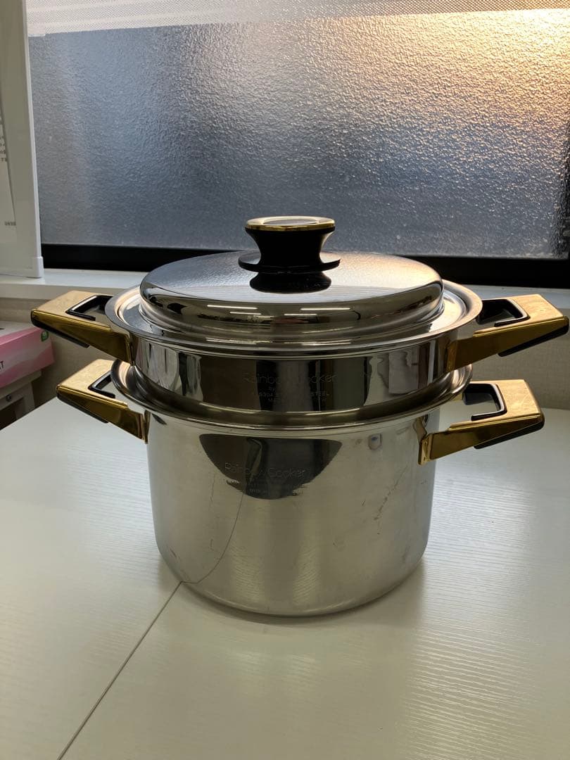 レインボークッカー　寸胴パスタ鍋　ダブルボイラーセット