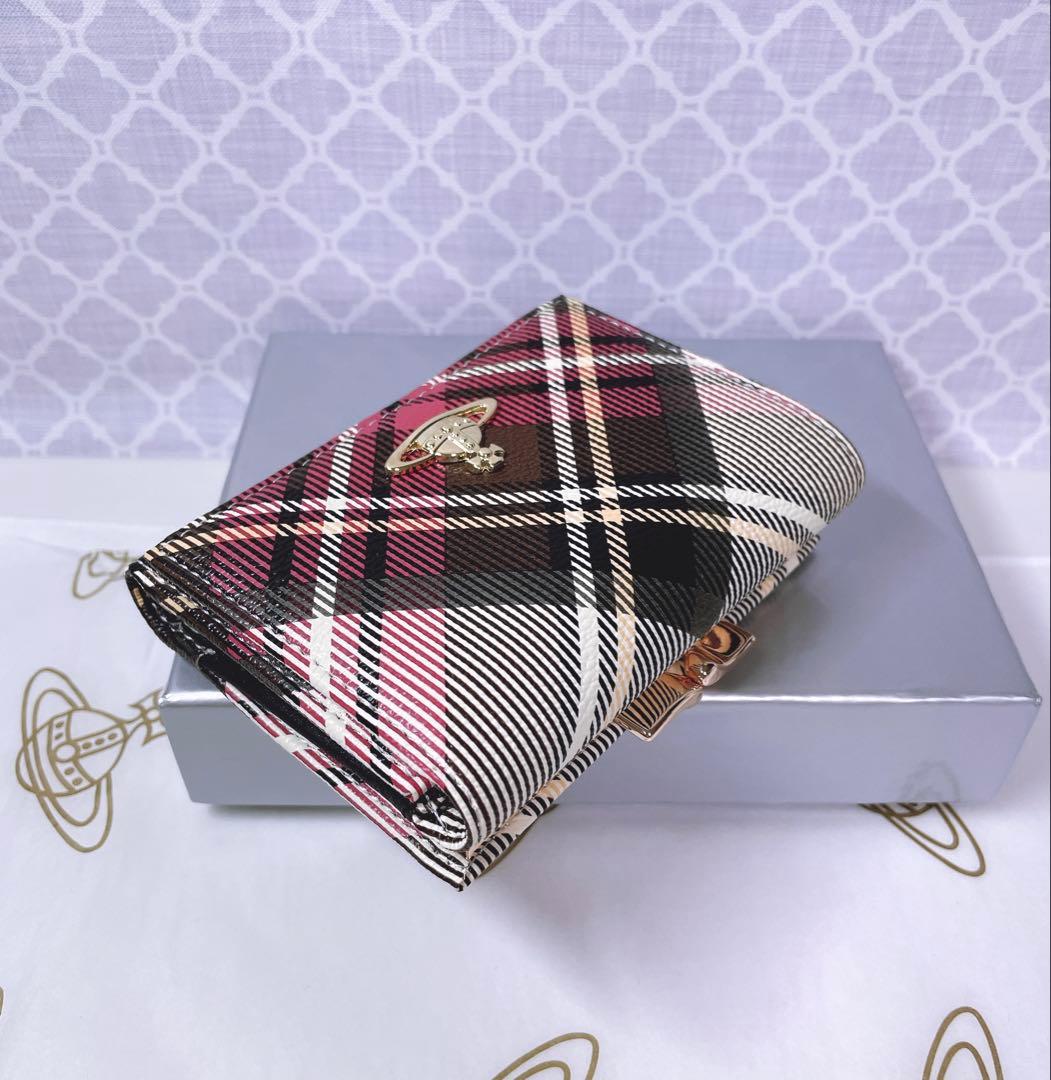 【可愛すぎ♡新品】可愛い ヴィヴィアン・ウエストウッド チェック 三折り財布
