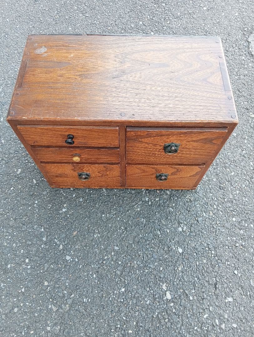 特*壺様 小引き出し　戦前　木製　欅　南満州鉄道株式会社の焼き印付き　戦時資料