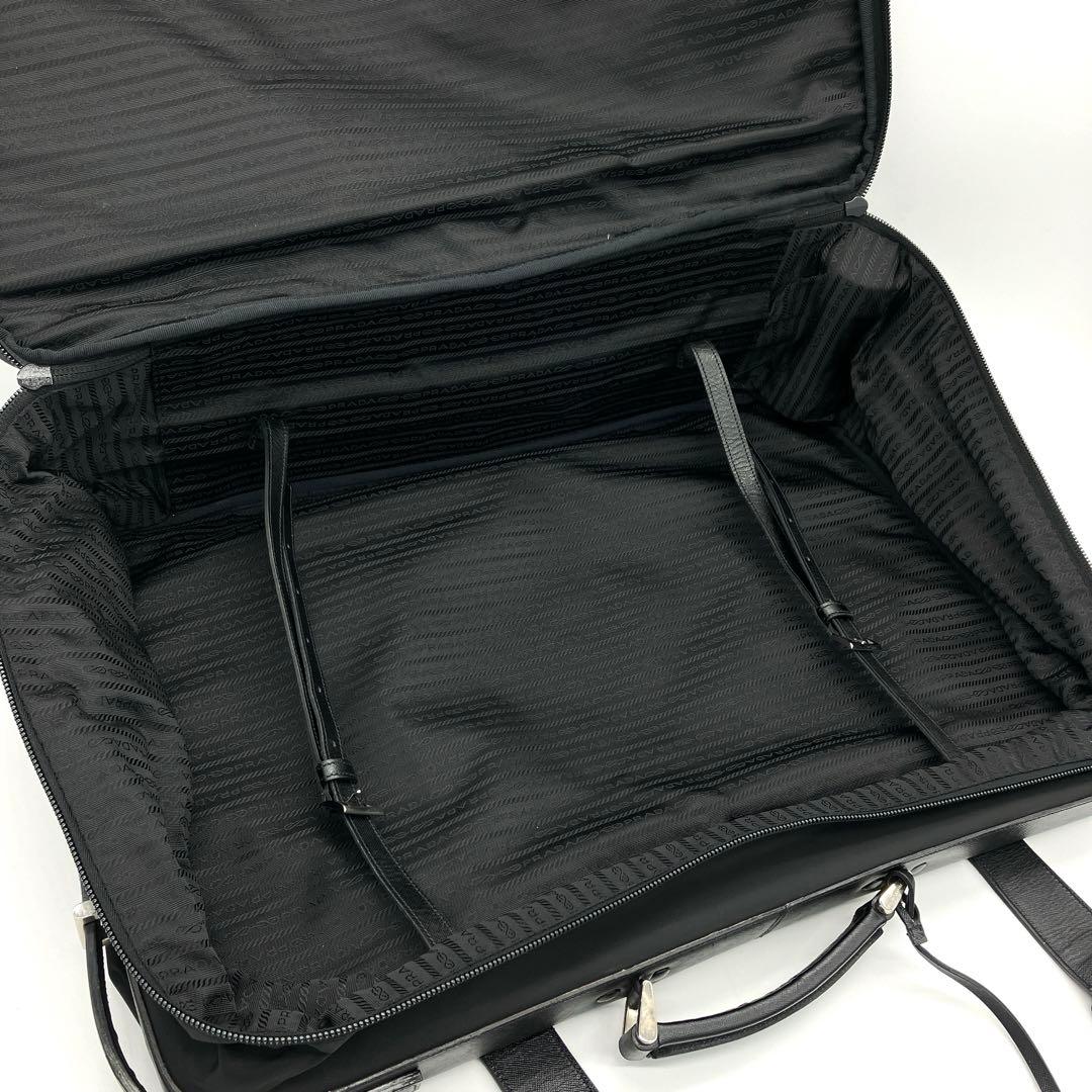 【PRADA】キャリーケース　旅行鞄　三角ロゴプレート　ナイロン　ブラック