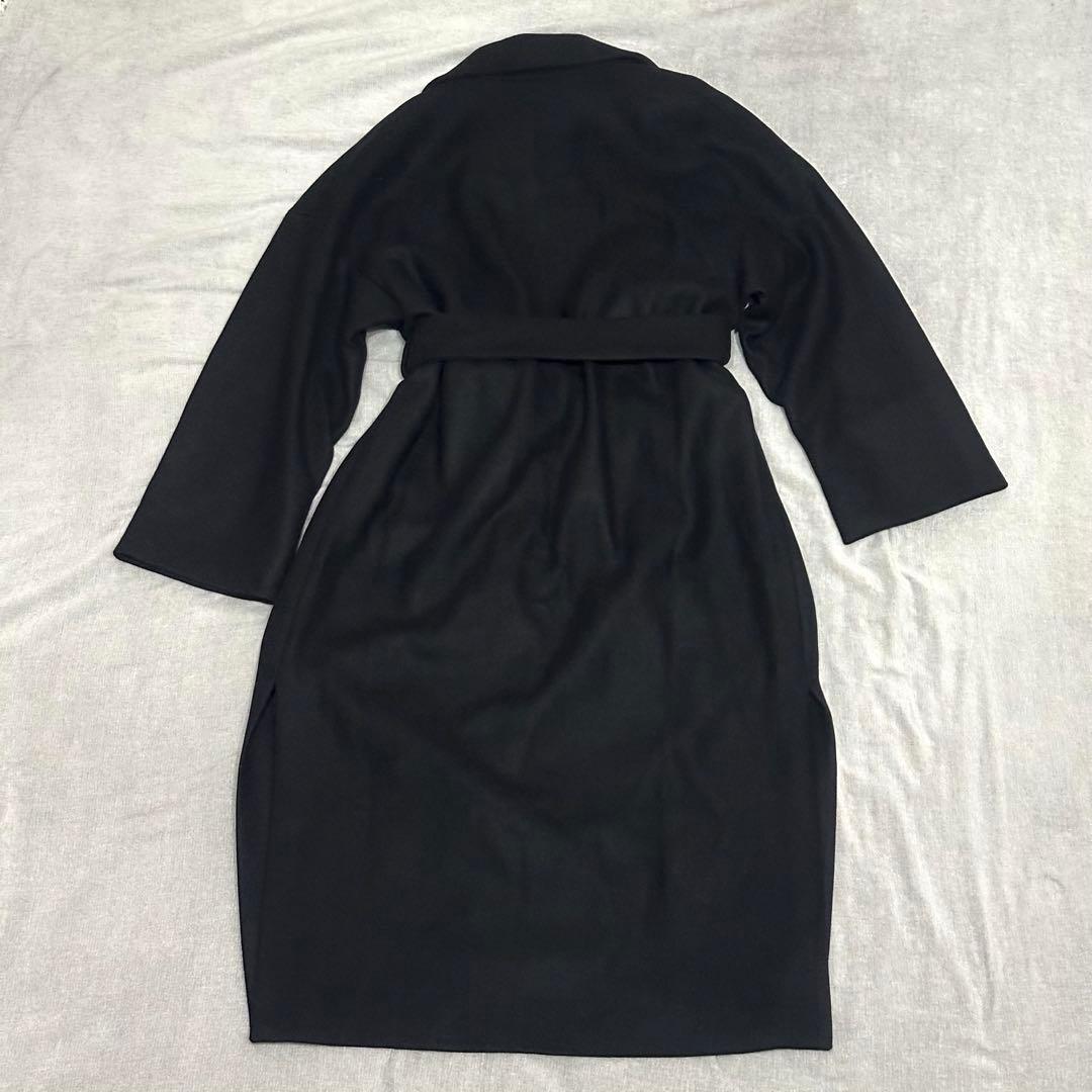 【新品】ZARA ザラ MANTECO 黒 ガウンベルトロングコート ブラック