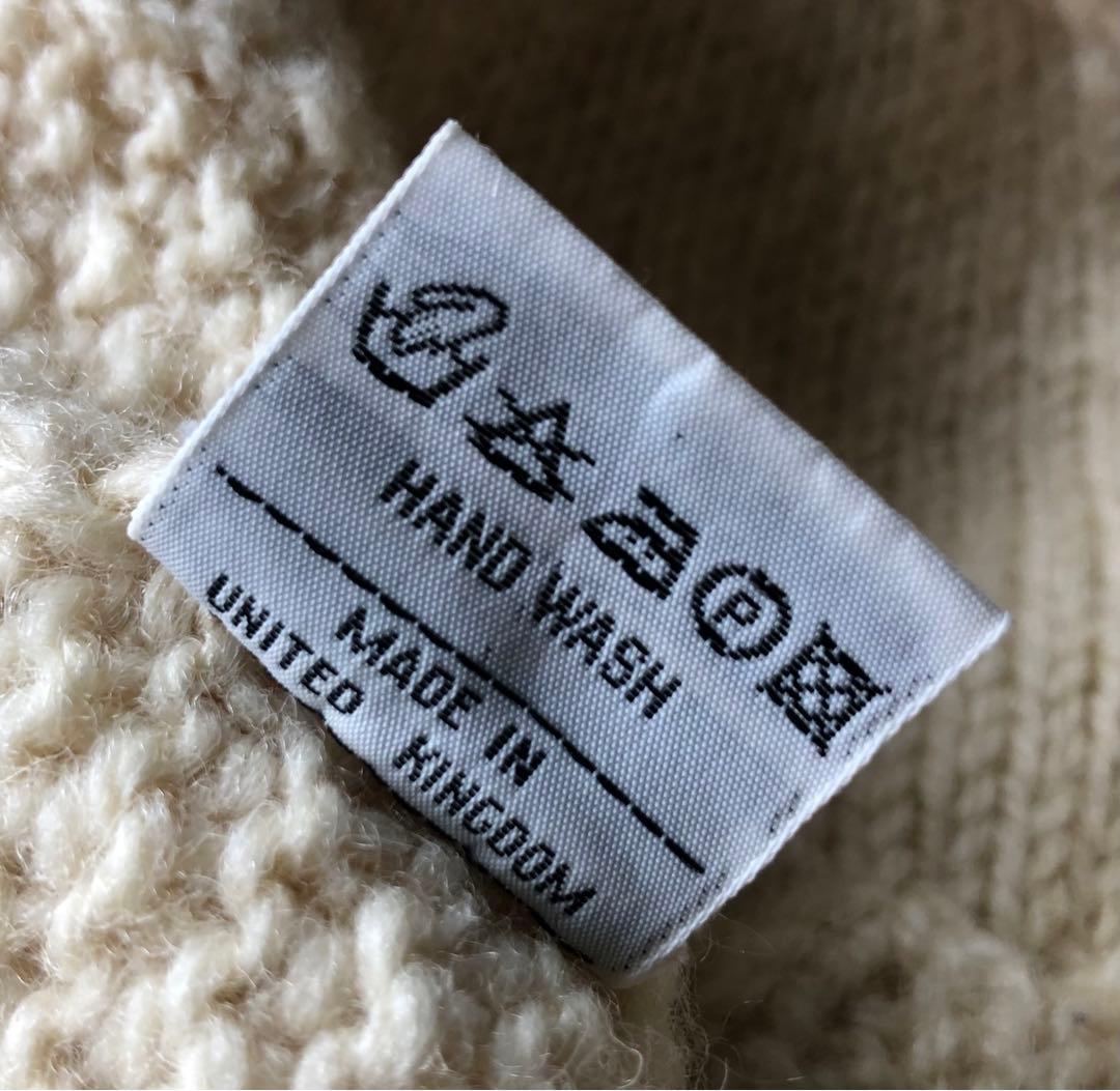 英国製　Craftcentre Cymru アランニット　カーディガン　厚手