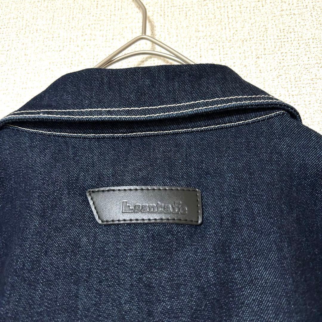 【美品】 サンタフェ Santafe デニムジャケット ポケットロゴ XL相当