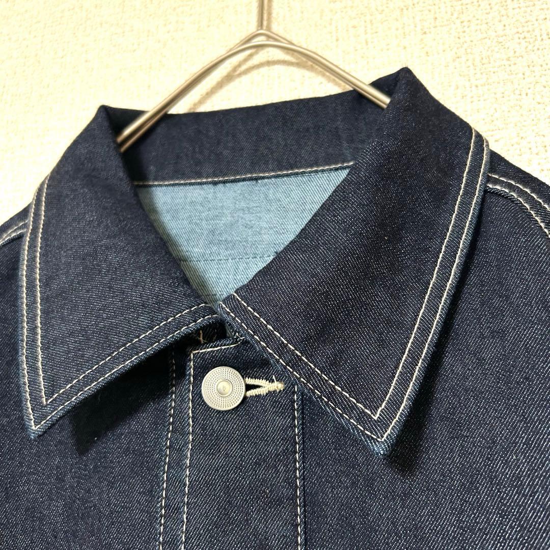 【美品】 サンタフェ Santafe デニムジャケット ポケットロゴ XL相当