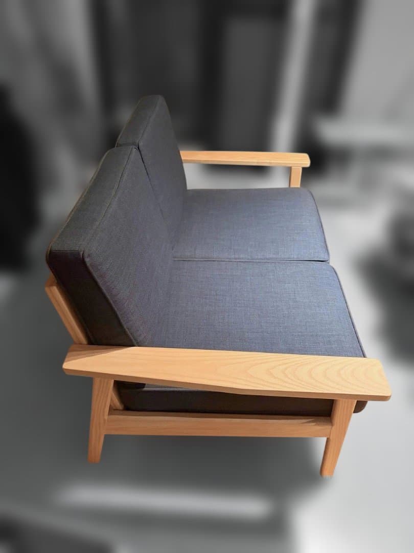 北欧　 2人掛け　ソファ　 木製フレーム　タモ