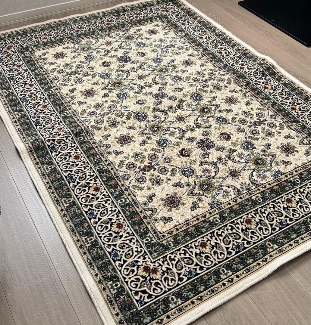 洗える抗菌防臭加工 モケット織ラグ ペルシャ風　カーペット　130×185cm