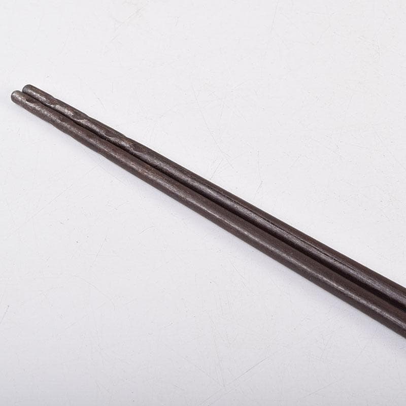 茶道具　釜師　高木治良兵衛作　金象嵌　梅頭鐵箸　火箸　共箱　M　R9504