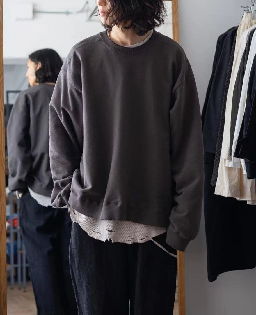 ANCELLM ダメージ トップス カットソー Tシャツ グレー 1