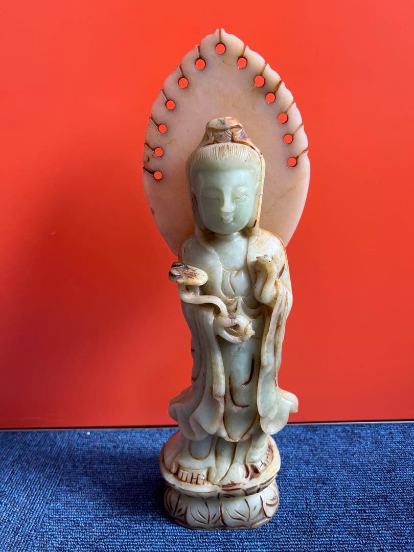 1293 特上彫 如意観音 観音菩薩 開運厄除 仏教美術 仏像 置物 彫刻工芸品