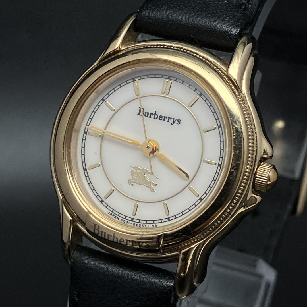 【新品電池/稼働】バーバリー 腕時計 レディース クォーツ ホワイト ゴールド