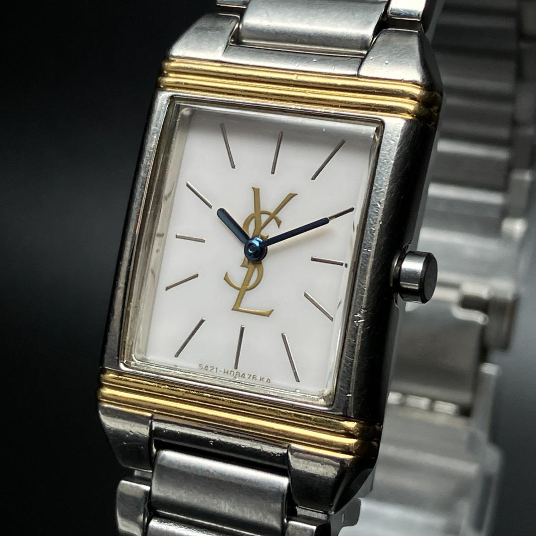 【新品電池/稼働】イヴサンローラン  レクタンギュラー 腕時計 レディース