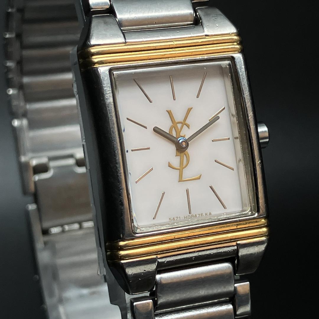 【新品電池/稼働】イヴサンローラン  レクタンギュラー 腕時計 レディース