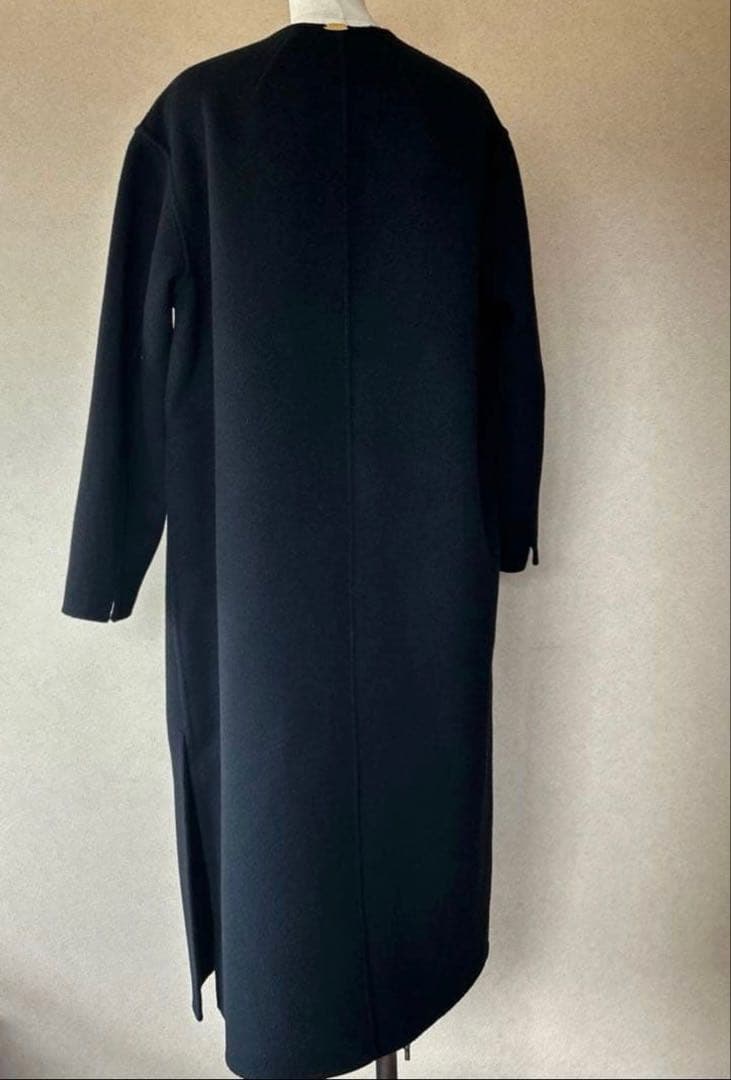 【美品】ミューズドゥーズィエムクラス　ノーカラーリバーロングコート36