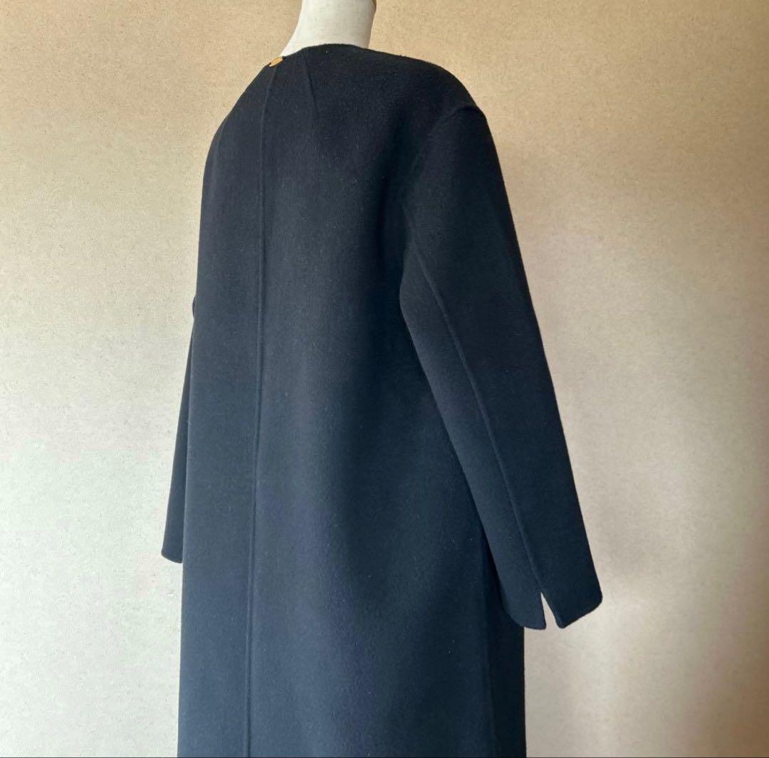 【美品】ミューズドゥーズィエムクラス　ノーカラーリバーロングコート36