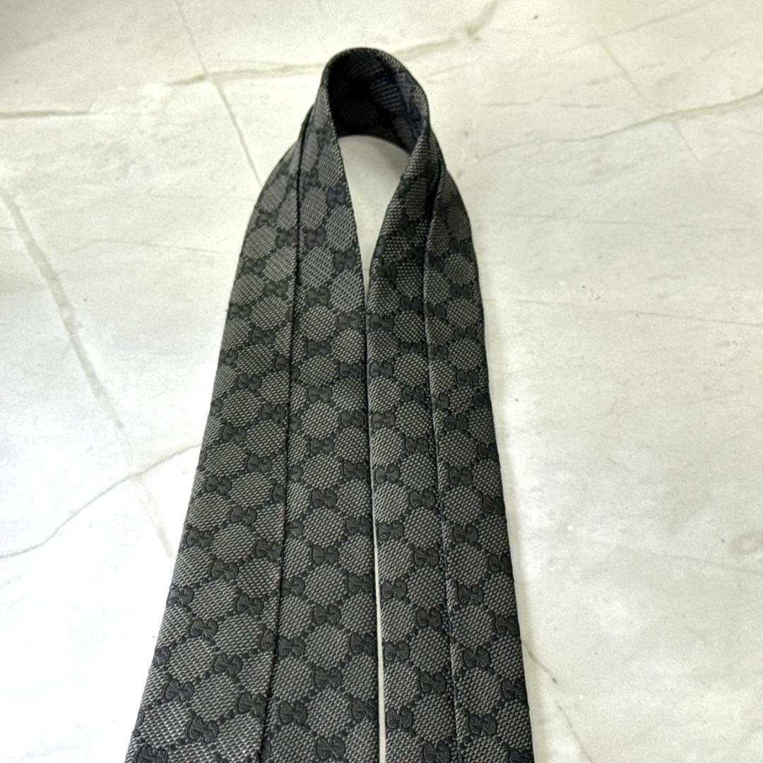 ☆即発 GUCCI GG柄 ボルドー×ピンクライン 高級 シルク ネクタイ 美品