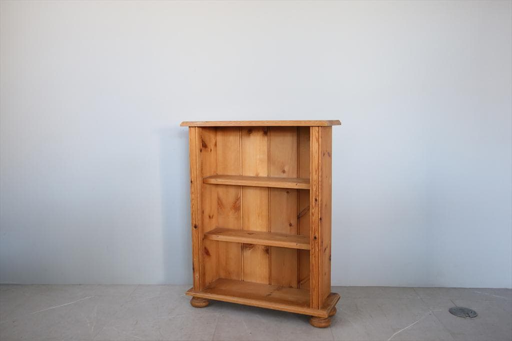 英国アンティーク木製ブックシェルフ/本棚/食器棚/飾り棚/収納ラック92-190