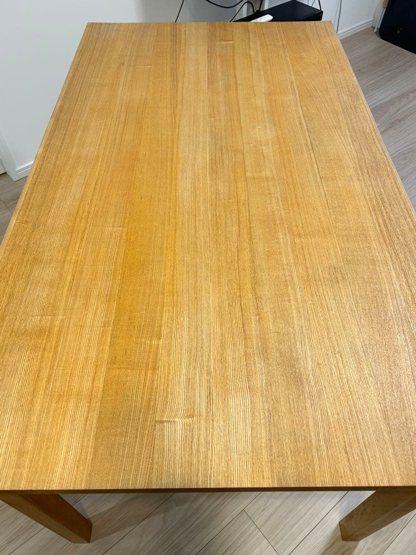 美品　無印良品　ダイニングテーブル　タモ材　幅140cm ナチュラルウッド 木製