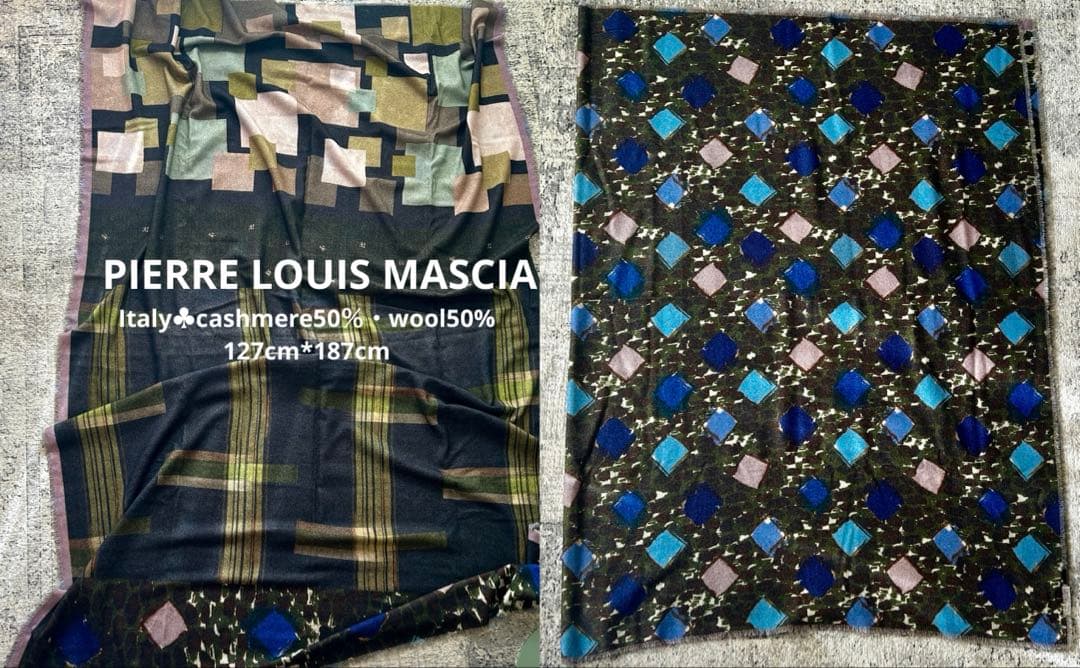 ピエールルイマシア　cashmere50%大判イタリア製