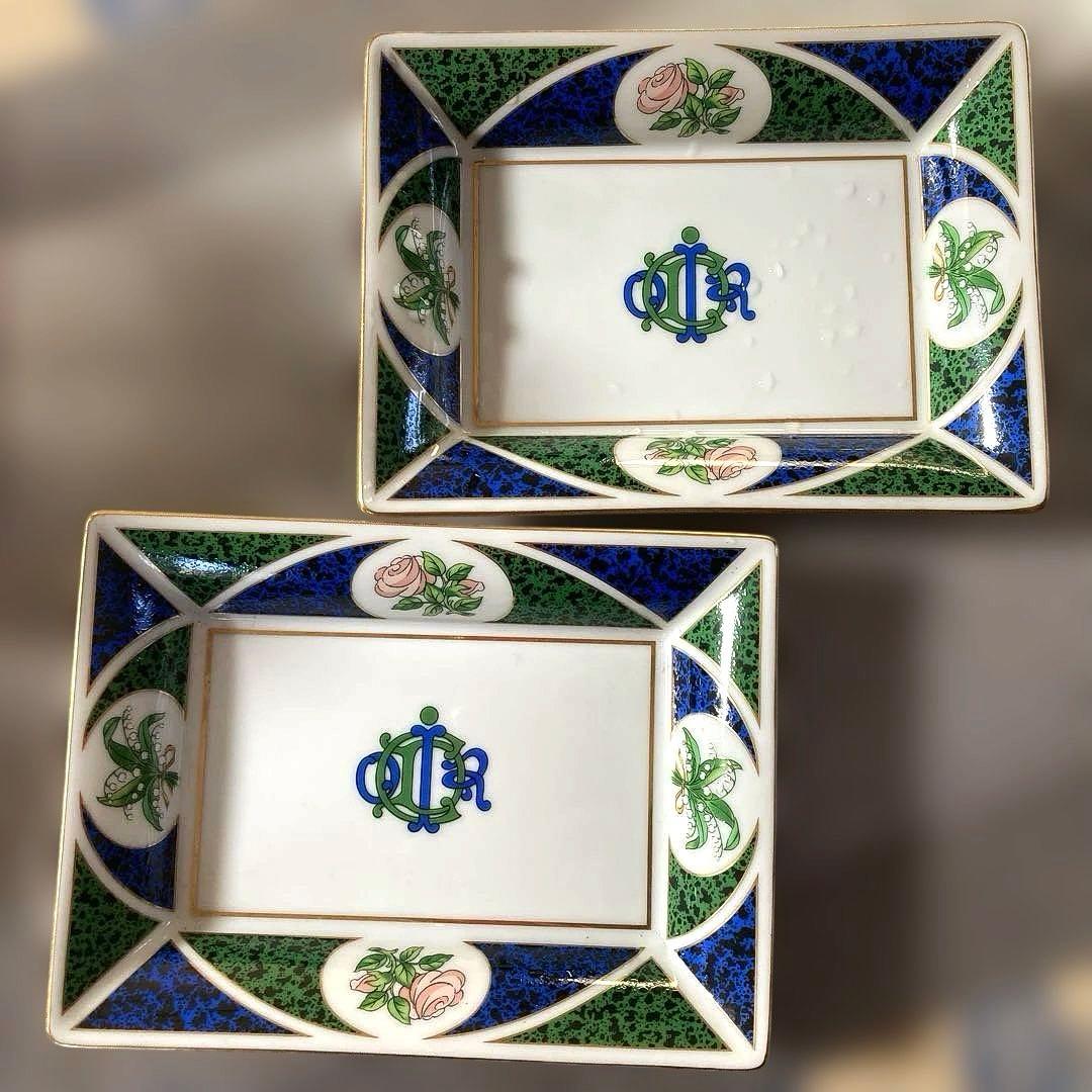 【希少】クリスチャンディオール　スクエアプレート　2枚セット　角皿