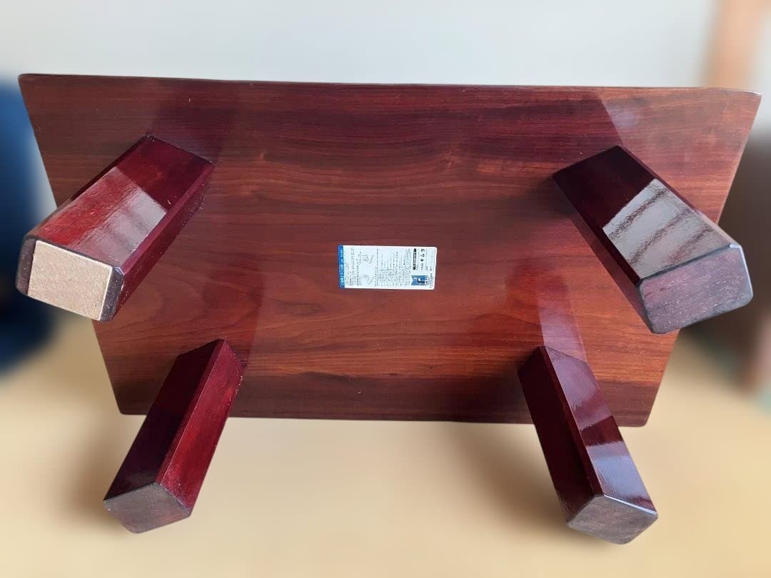 《希少》鈴木家具の天然無垢・高級銘木一枚板座卓（ローテーブル）・光沢仕上げ 和室