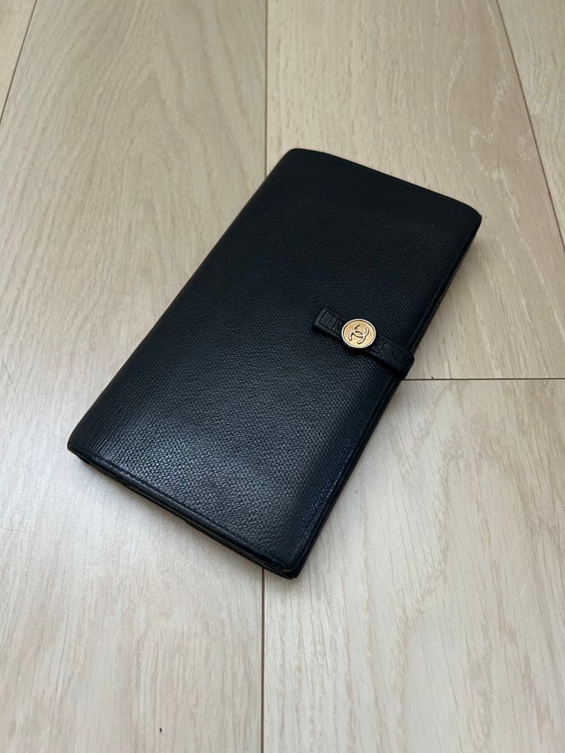 CHANEL 長財布 ブラック レザー
