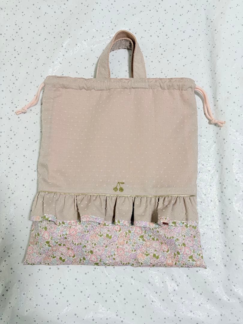 ドットミニヨン×ミシェル　レッスンバック上履き入れ体操服袋ハンドメイド