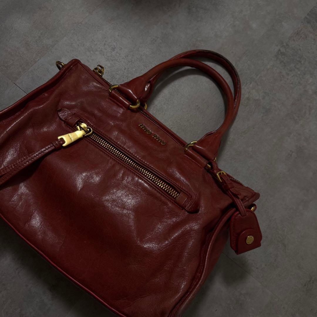【希少カラー‼️】miumiu ハンドバック　レザー　ピンク