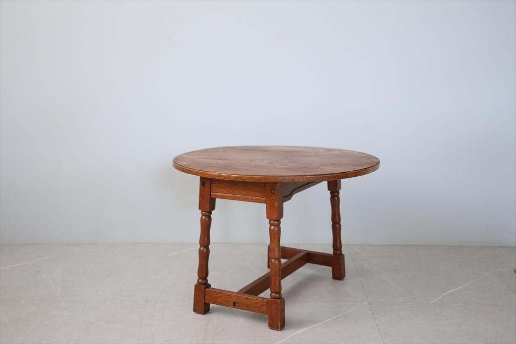 英国アンティーク木製ドロップリーフコーヒーテーブル/バタフライ机(85-31)