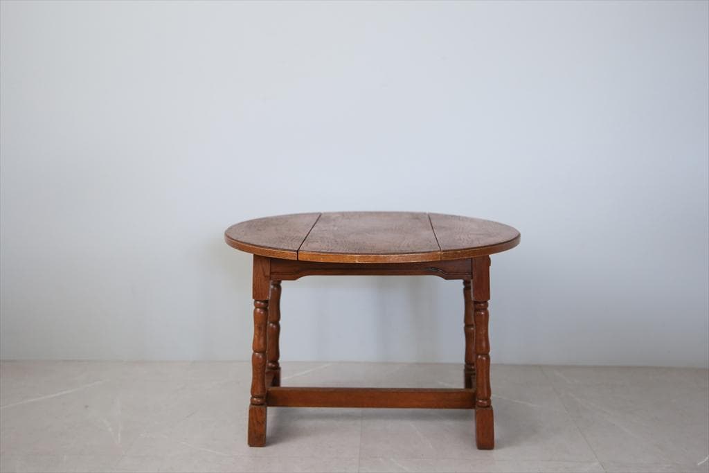 英国アンティーク木製ドロップリーフコーヒーテーブル/バタフライ机(85-31)