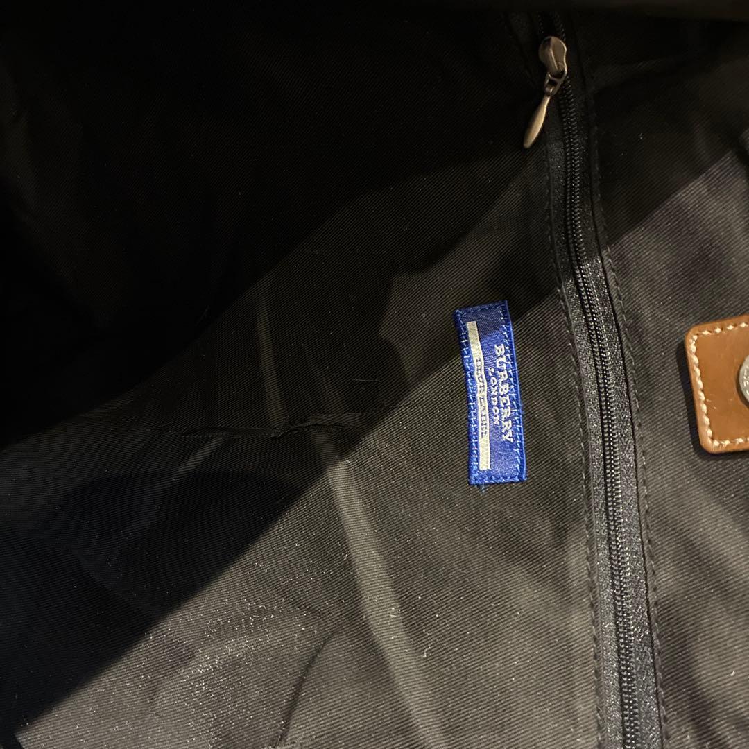 美品！バーバリーブルーレーベル　ウールトート　ノバチェック　チャコールグレー