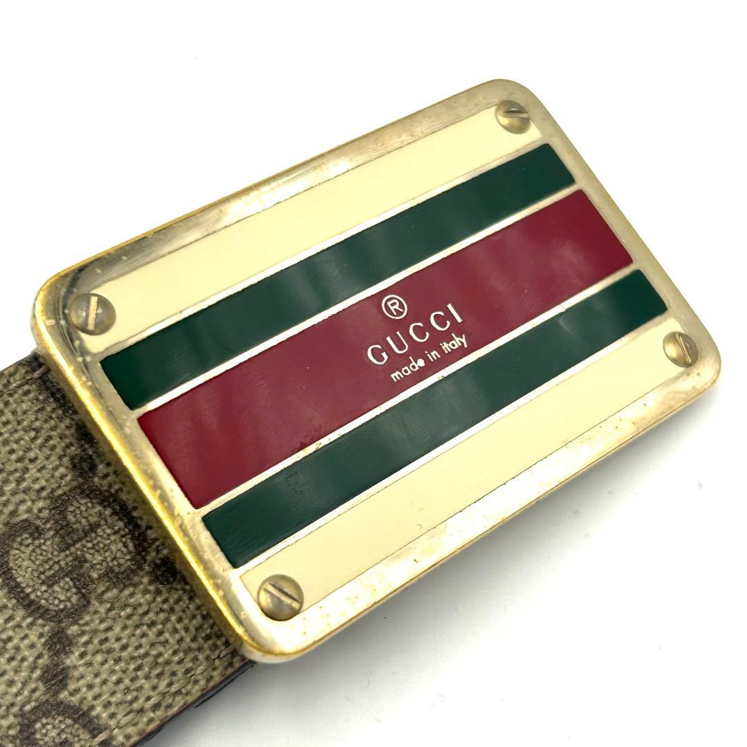 GUCCI グッチ ベルト シェリー GGキャンバス スプリーム レザー
