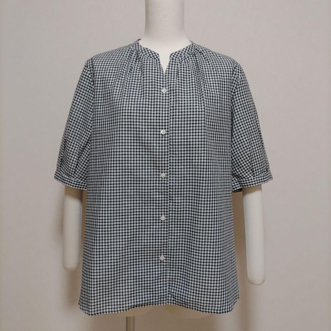 ［未使用］J.PRESS BEZ コットンリネン ギンガム ブラウス