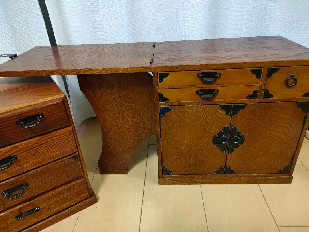 専用昭和レトロ☆　折りたたみ式文机/作業台　折りたたみミシン台　木製