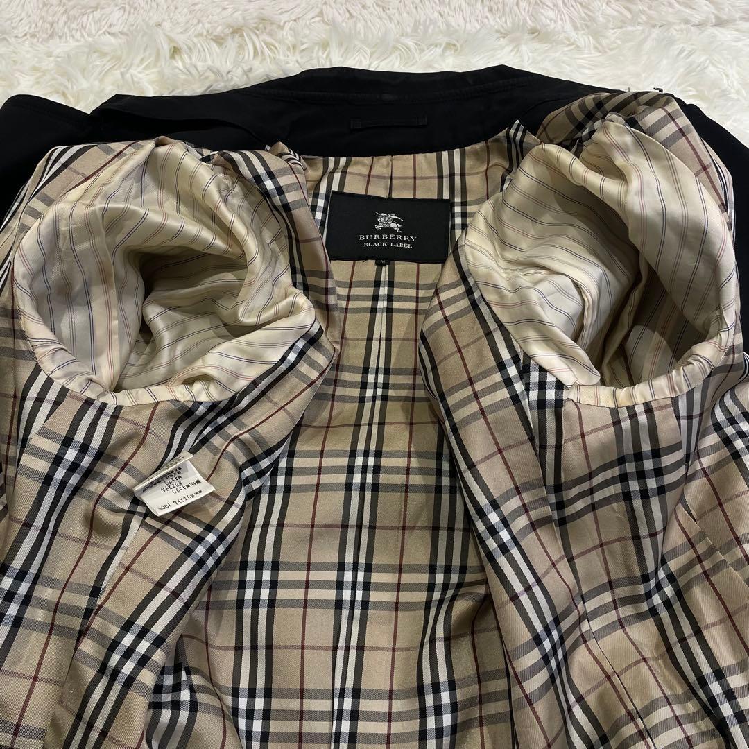 美品 BURBERRY ブラックレーベル ノバチェック トレンチコート ブラック