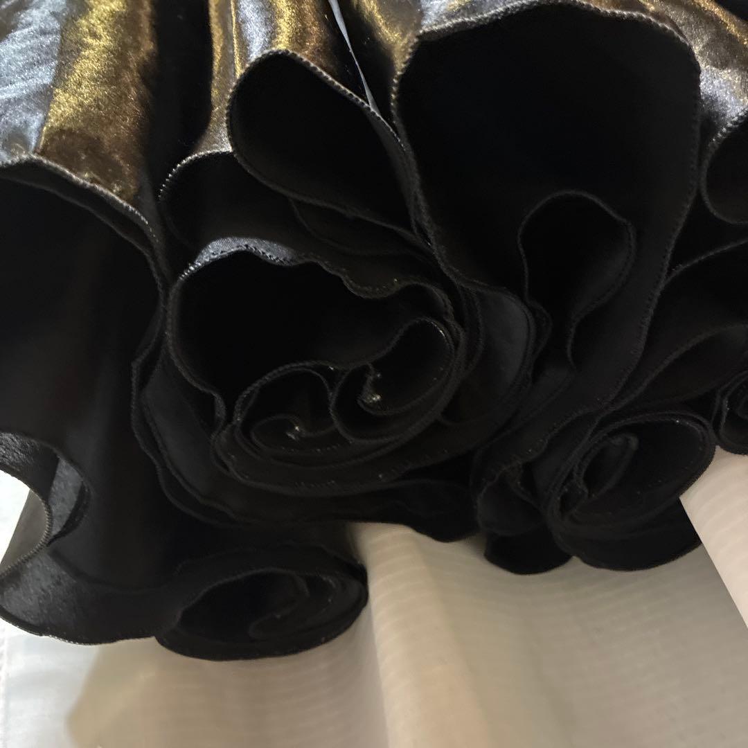 9☆定価3.3万/M/社交ダンス/黒光沢/サテン/白樺ドレス/パソドブレ