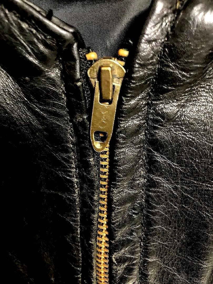 60s70s vintage Brooks Leather 黒レザージャケット