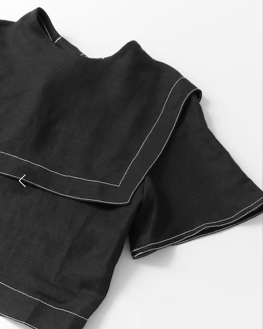 小谷実由着用 OSHIMA REI Big Collar Blouseブラック