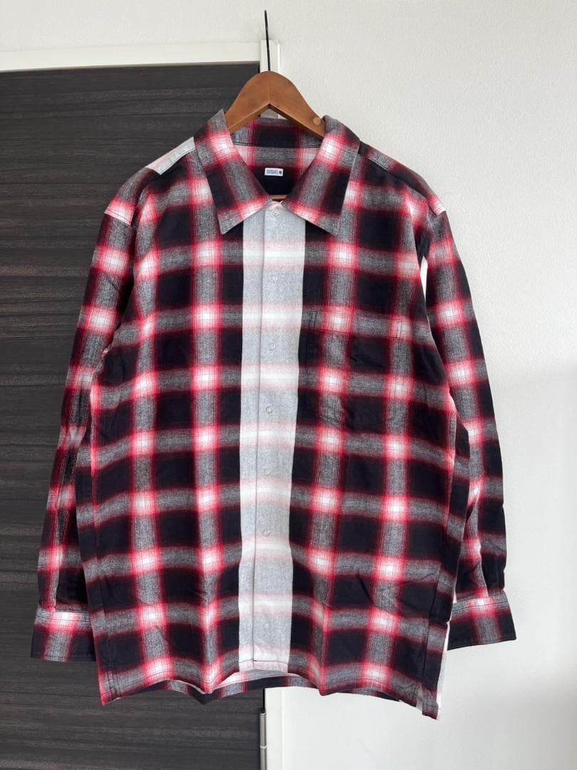 L 新品定価41800円 シークエルSEQUEL NEL CHECK SHIRT