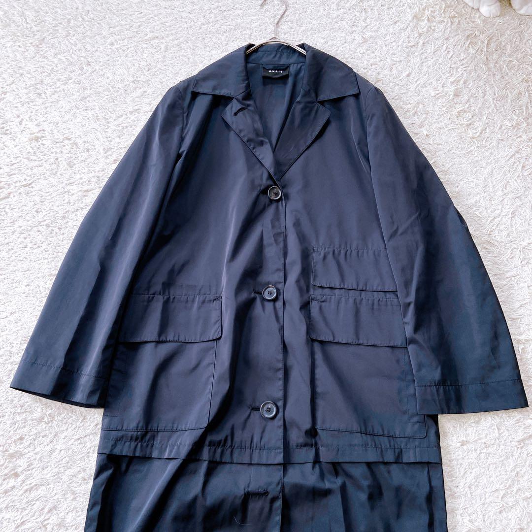 美品　アクリス　2way スプリングコート　ハーフコート　ブラック　M相当