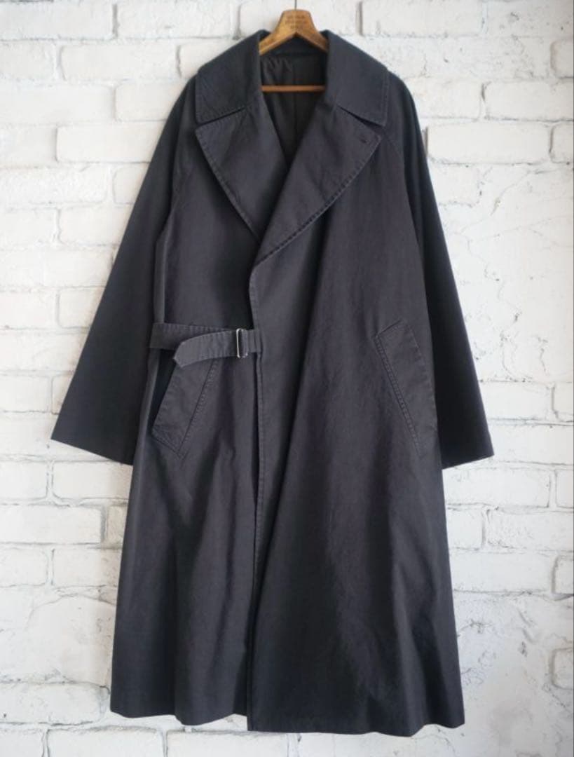 comoli ウォッシュドタイロッケンコート　ブラック　2