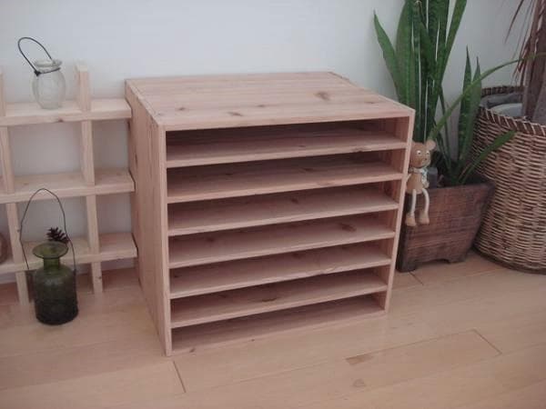 ★送料無料★サイズ変更可能★A3木製7段書類棚/無垢材 オーダー可能 ナチュラル