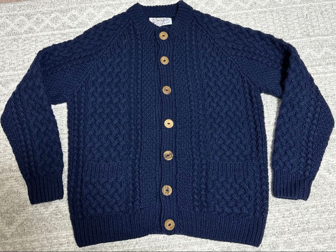 90s インバーアラン 4A GOLFERカーデ　濃紺 茶タグ