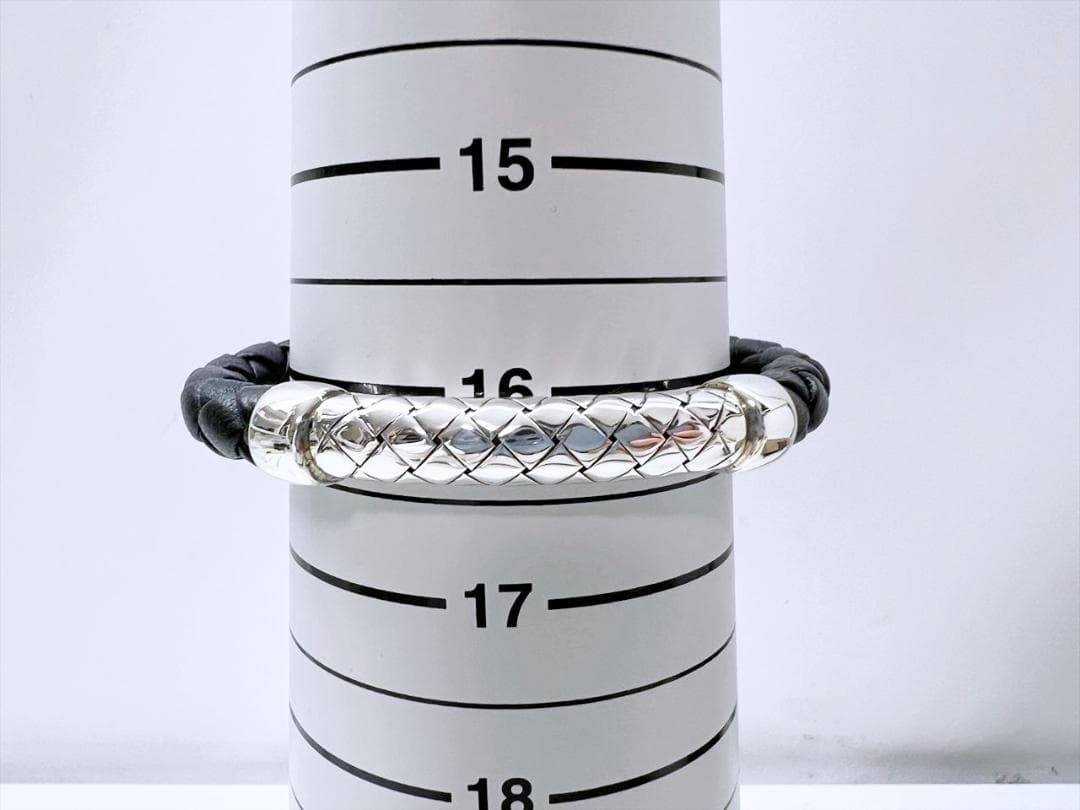 未使用保管　ボッテガヴェネタ　イントレチャート　SV925　レザー　バングル